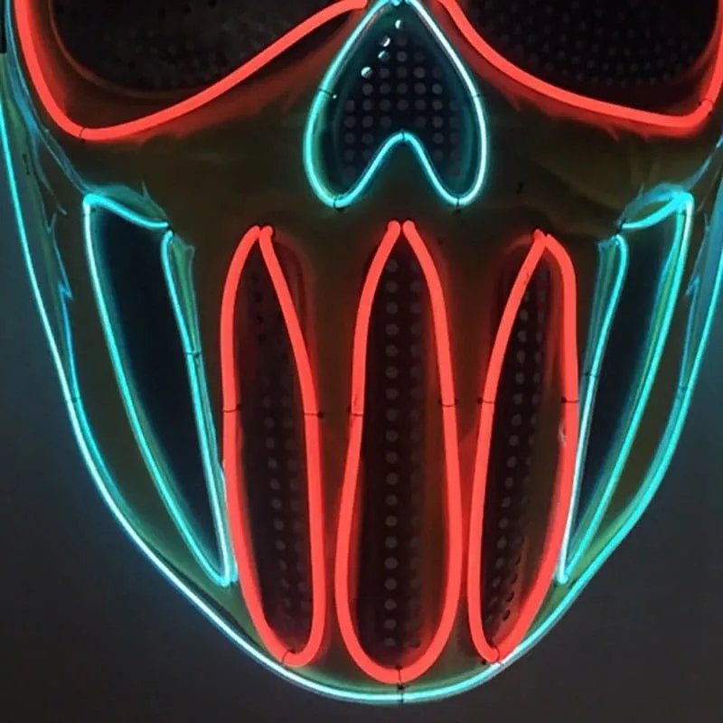 Halloween Light Up Uv Mask for Spooky Costumes