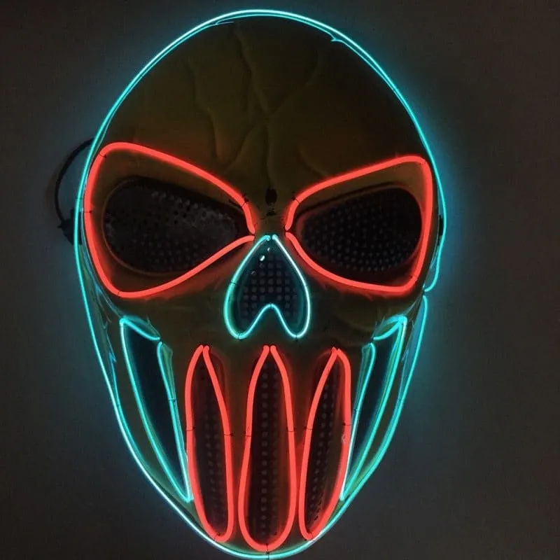 Halloween Light Up Uv Mask for Spooky Costumes