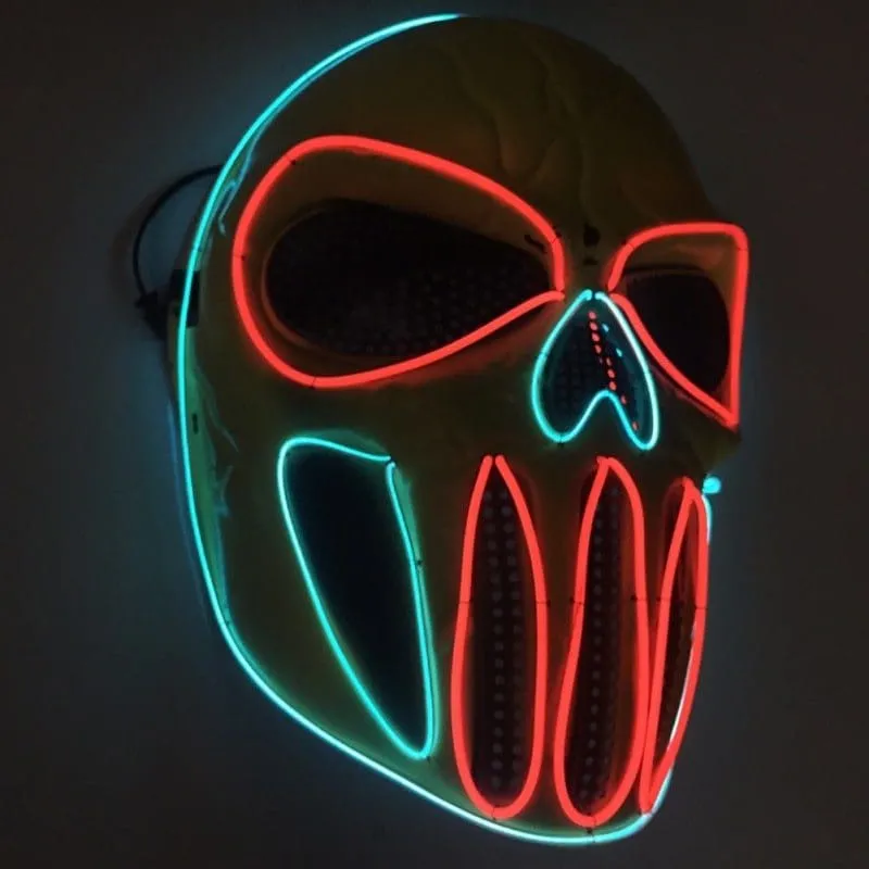 Halloween Light Up Uv Mask for Spooky Costumes