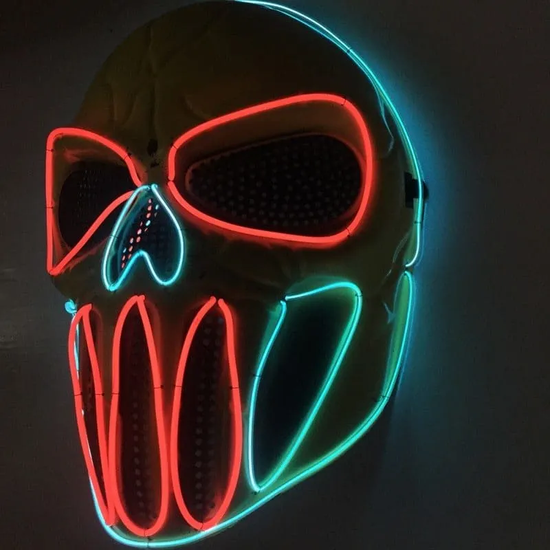 Halloween Light Up Uv Mask for Spooky Costumes