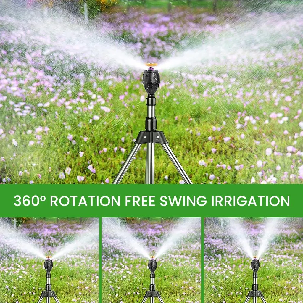 HASTHIP® Garden Sprinker with Tripod for Garden Agriculture Watering, 360° Rotating Irrigation Sprinkler for Plants Watering, Gardening Watering Systems, Coverage 10m in Diameter