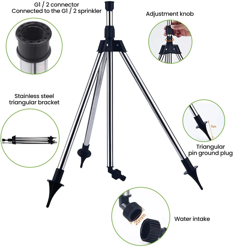 HASTHIP® Garden Sprinker with Tripod for Garden Agriculture Watering, 360° Rotating Irrigation Sprinkler for Plants Watering, Gardening Watering Systems, Coverage 10m in Diameter