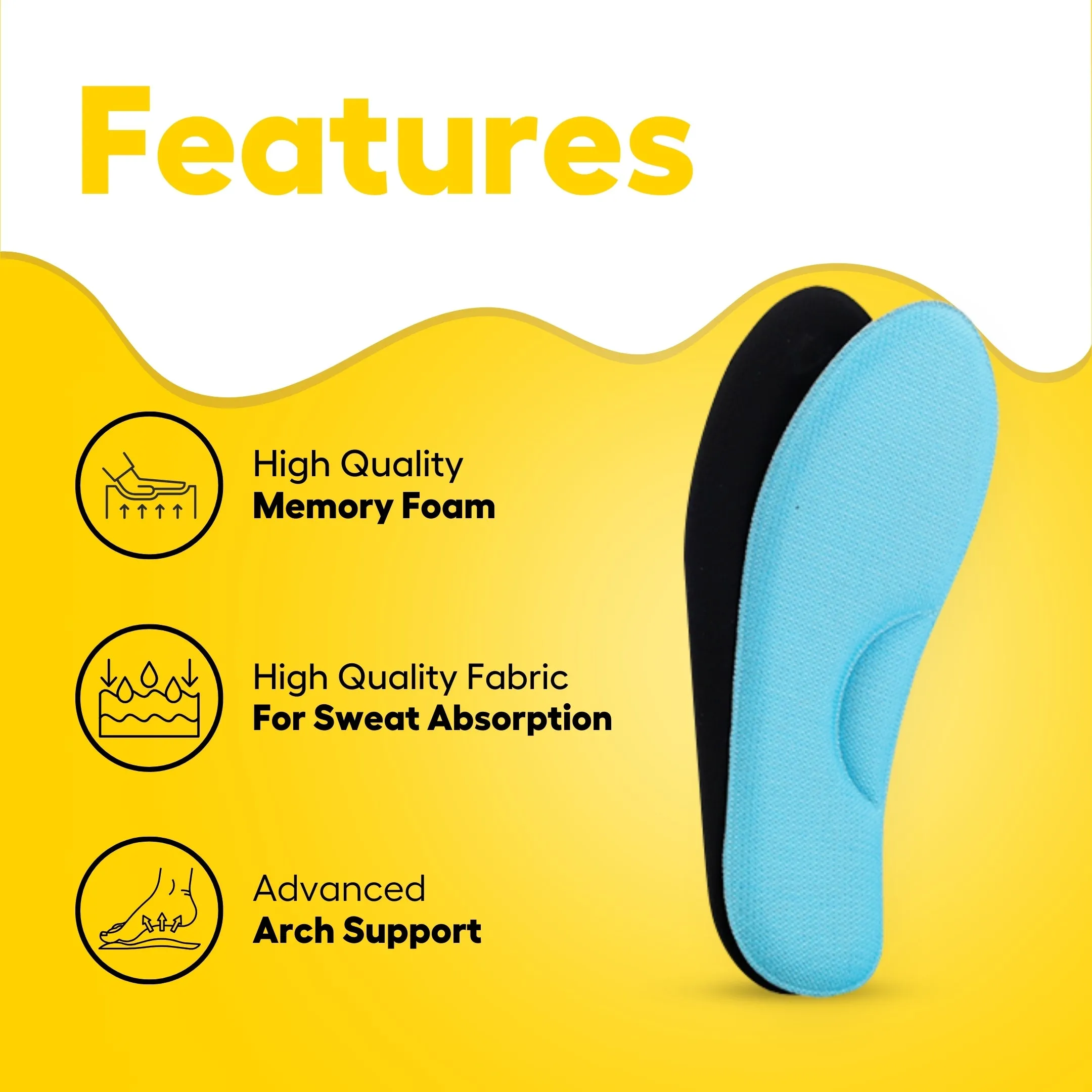 Helios Memory Foam Insole FOR MEN (TRIM TO FIT SIZE 6-10)