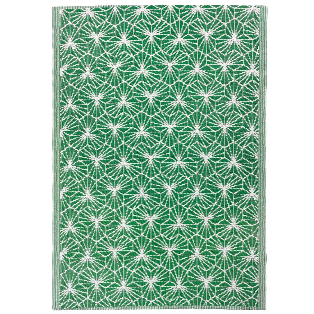 Hexa 120x180cm Outdoor 100% Recycled Rug Green