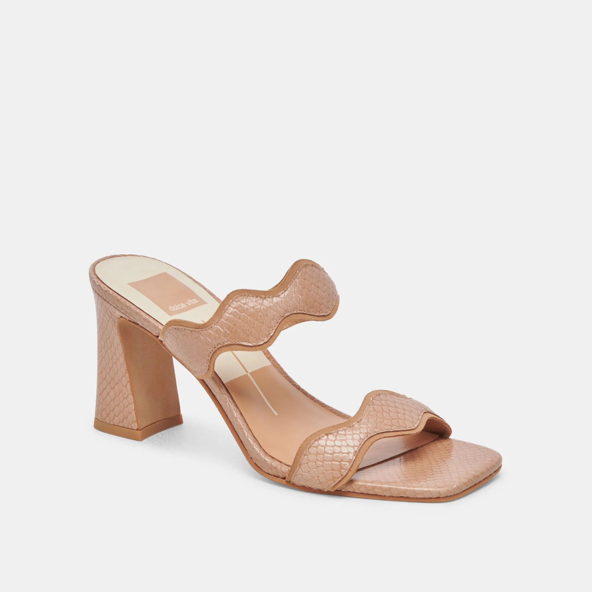 ILVA HEELS TOFFEE EMBOSSED LEATHER