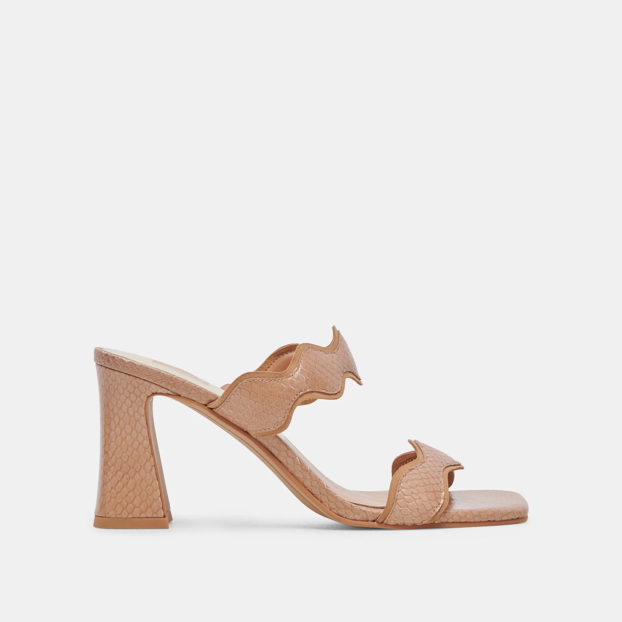 ILVA HEELS TOFFEE EMBOSSED LEATHER