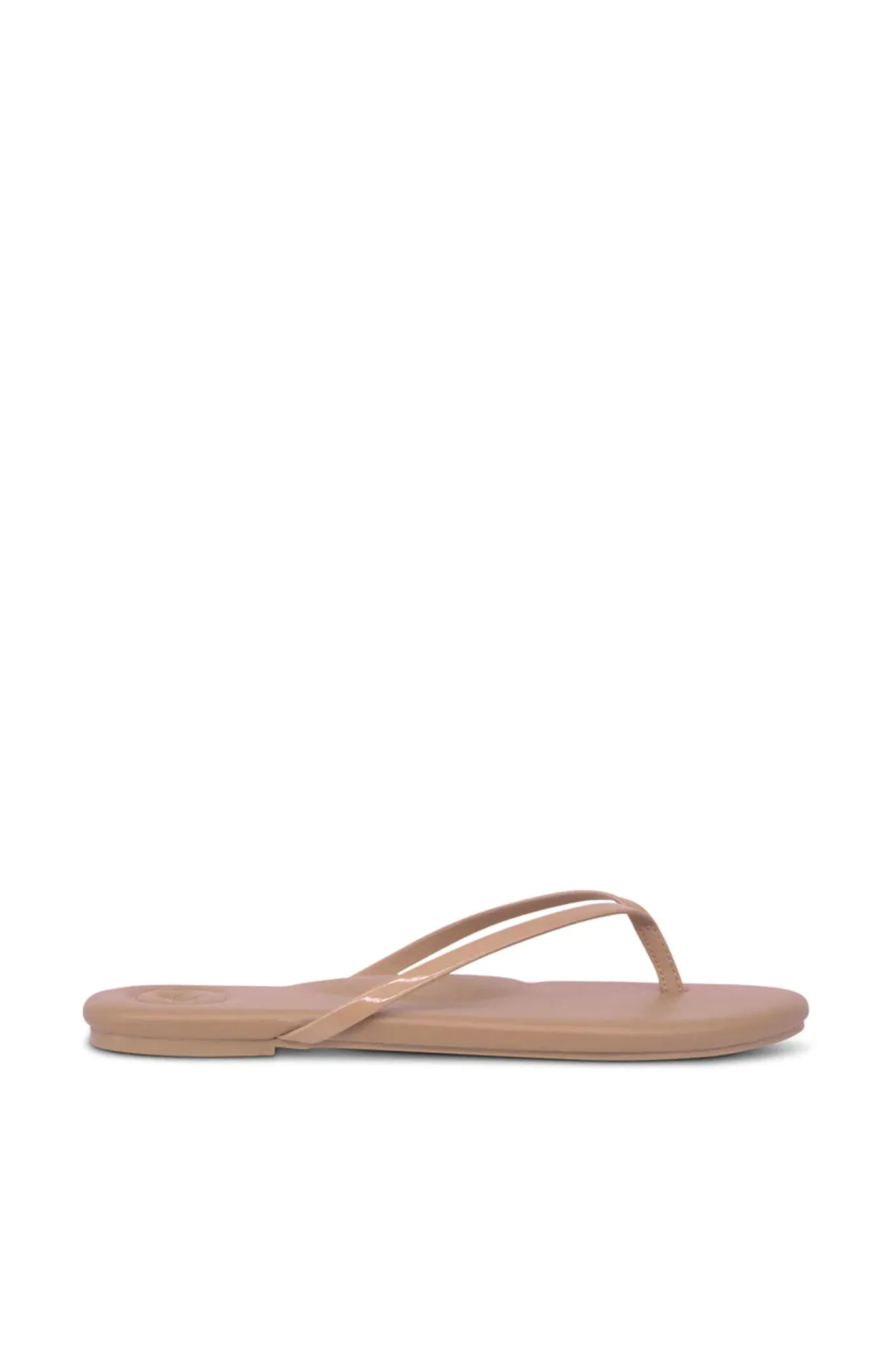 Indie Flip Flops - Nude w/ Patent Strap