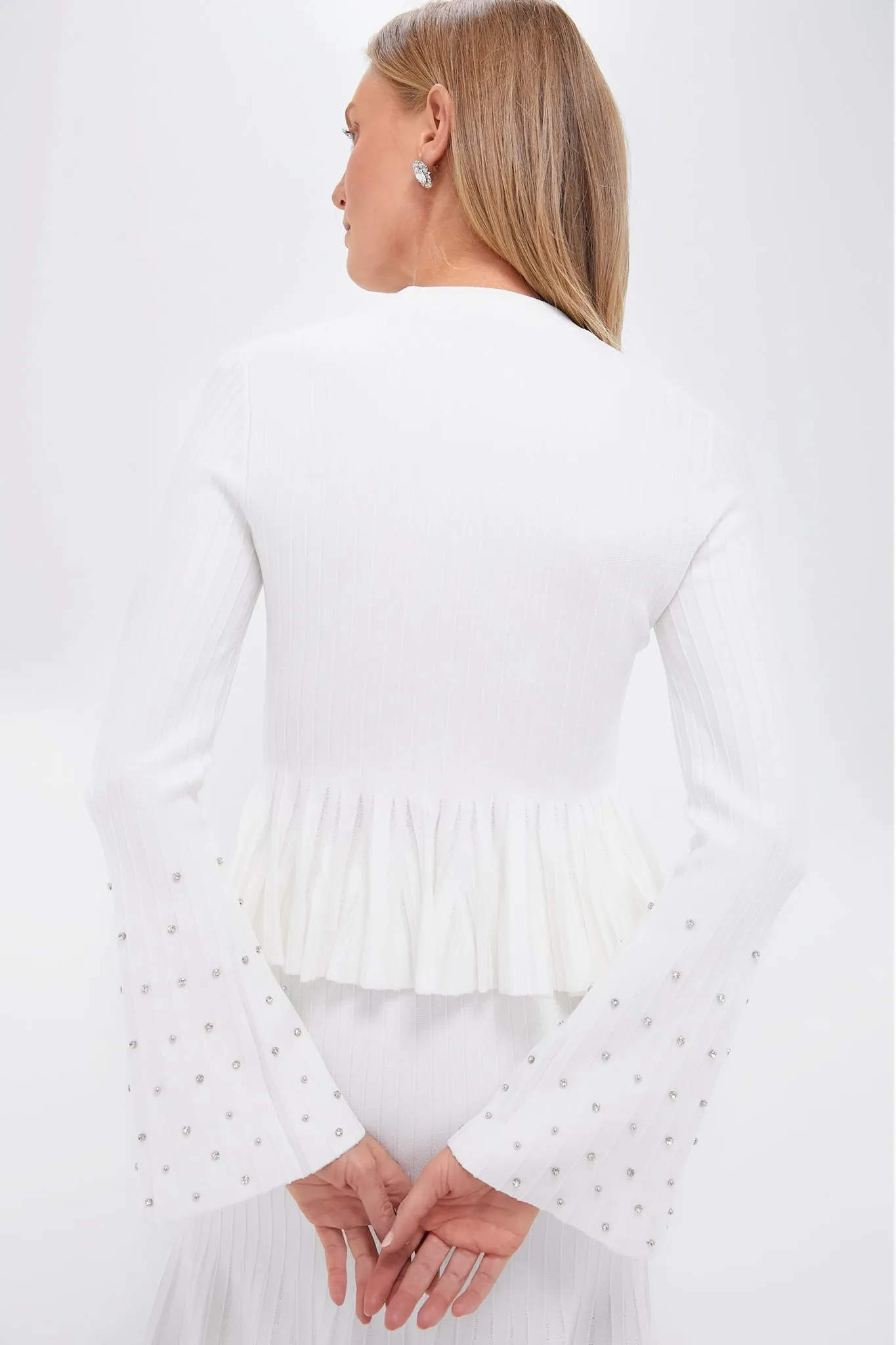 Ivory Sirena Bell Sleeve Top with Embellishment