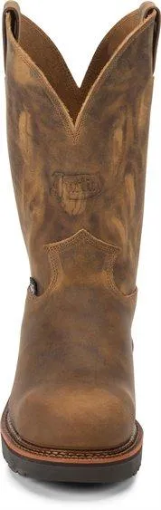 Justin Men's Blueprint Pull On Tan Gaucho Steel Toe 11 Work Boots 4441