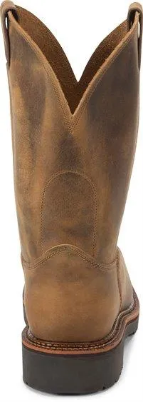 Justin Men's Blueprint Pull On Tan Gaucho Steel Toe 11 Work Boots 4441