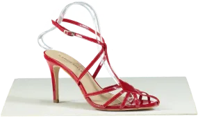 Karen Millen Red Strappy Patent Heels UK 5