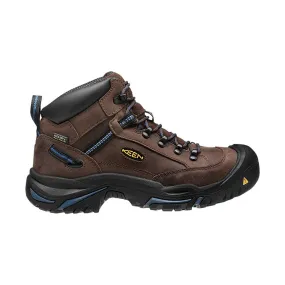 KEEN Utility Men's Braddock Mid AL Waterproof Steel Toe Work Boot - Bison/Ensign Blue