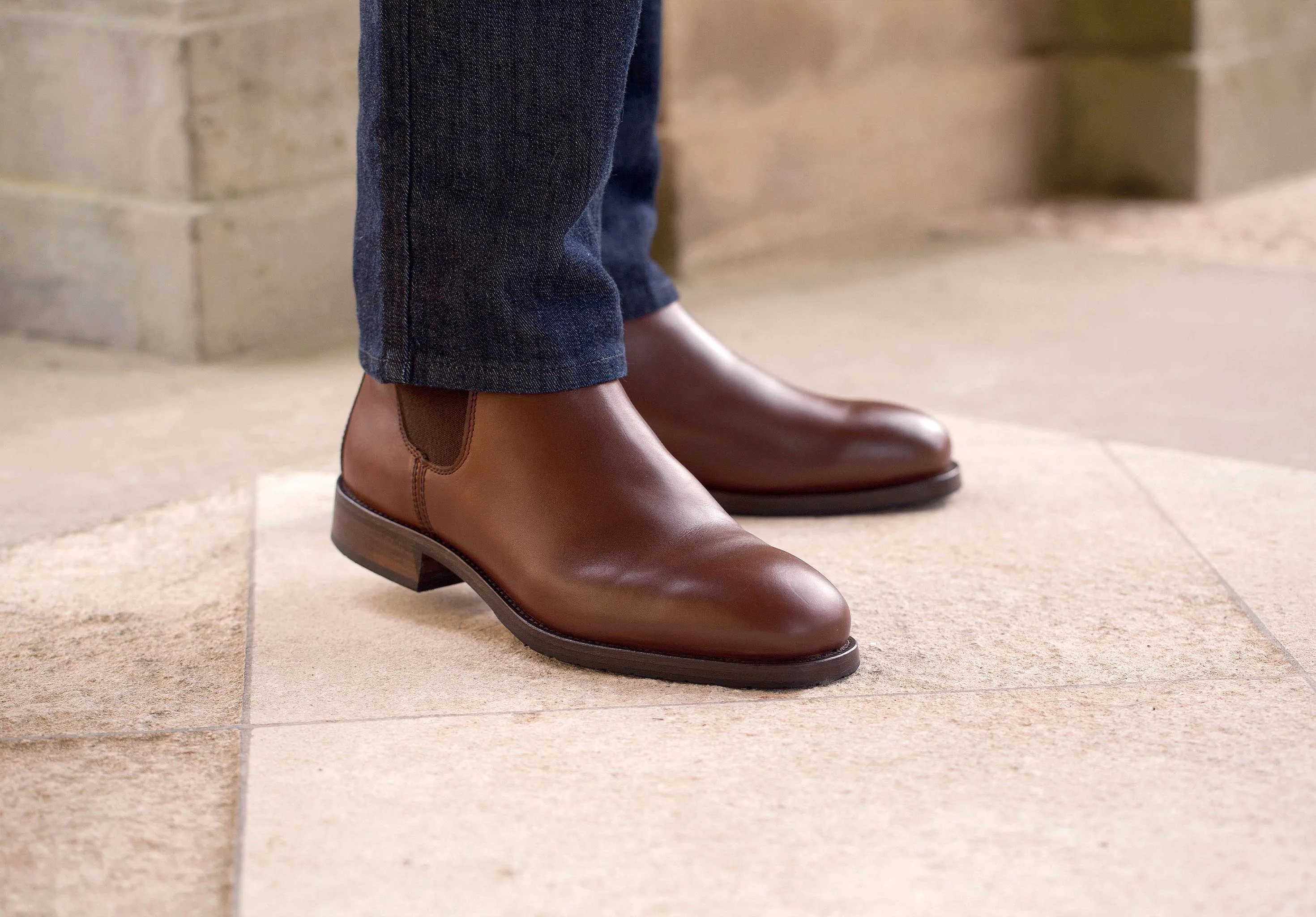 Kerry Leather Soled Chelsea Boot - Chestnut