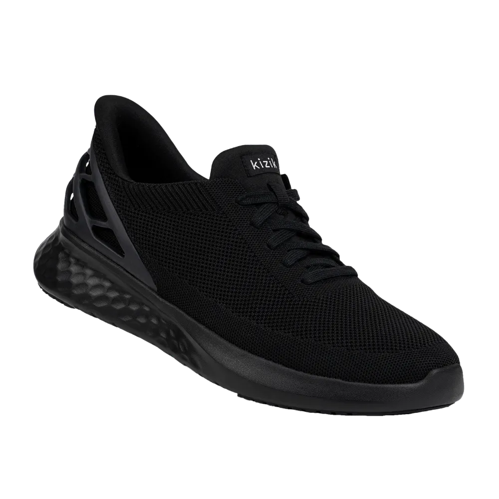 Kizik Unisex Athens Hands-Free Knit Sneaker Black Out