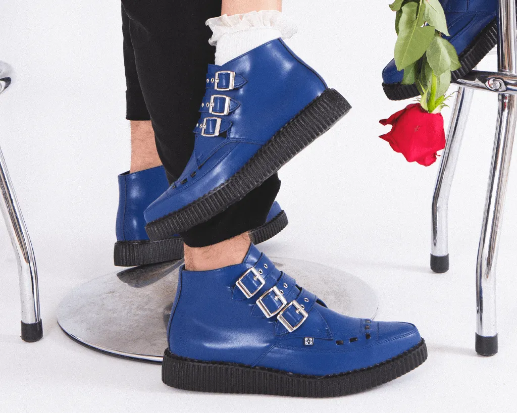 Lazuli Blue TUKskin™ 3-Buckle Pointed Creeper Boot