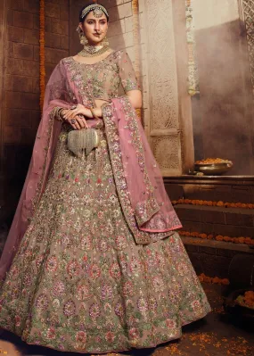 Light Brown Georgette Bridal Lehenga Choli