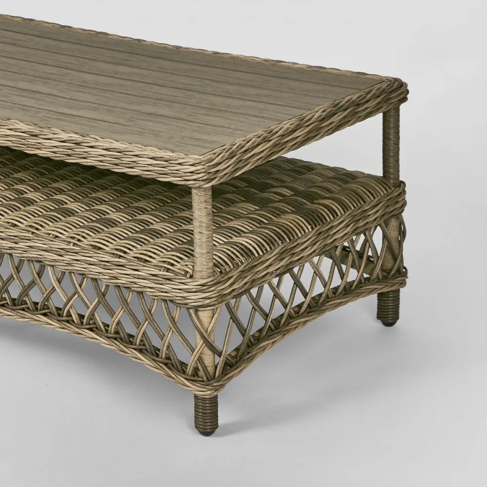 Marco Aluminium Synthetic Wicker Coffee Table Natural -Outdoor