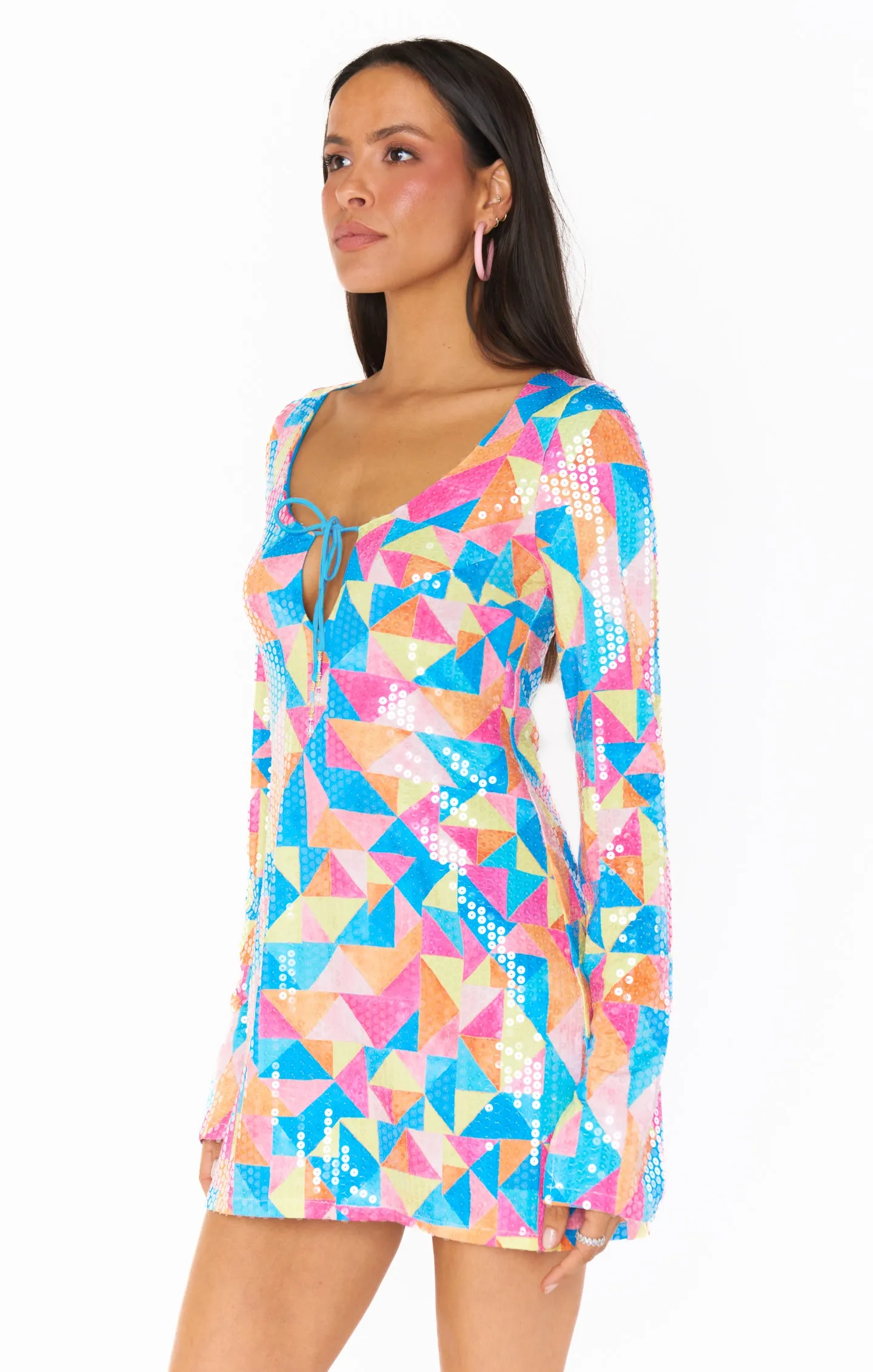 Matilda Mini Dress ~ Triangle Geo Sequins