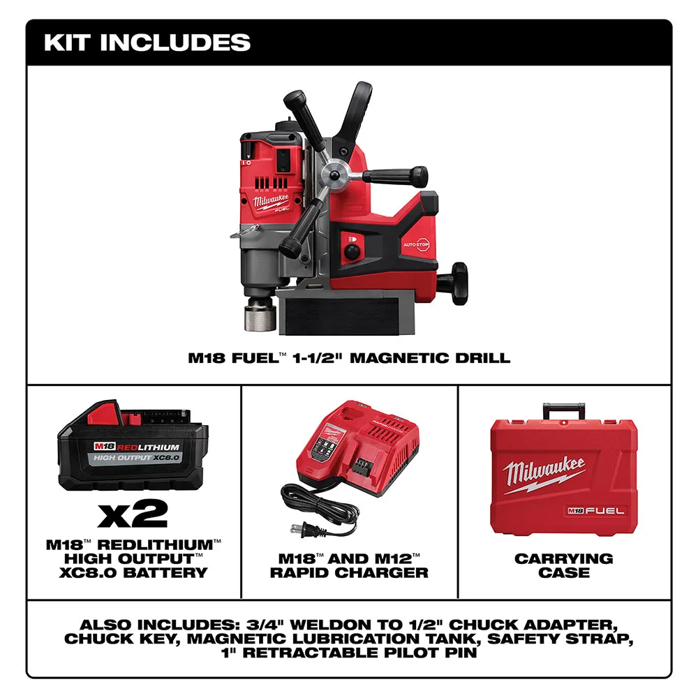 Milwaukee 2787-22HD M18 FUEL 18V 1-1/2-Inch 690-Rpm Magnetic Drill Kit