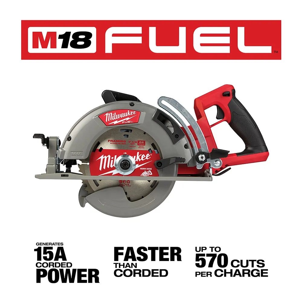 Milwaukee 2830-20 M18 FUEL 18V 7-1/4 Inch Rear Handle Circular Saw - Bare Tool