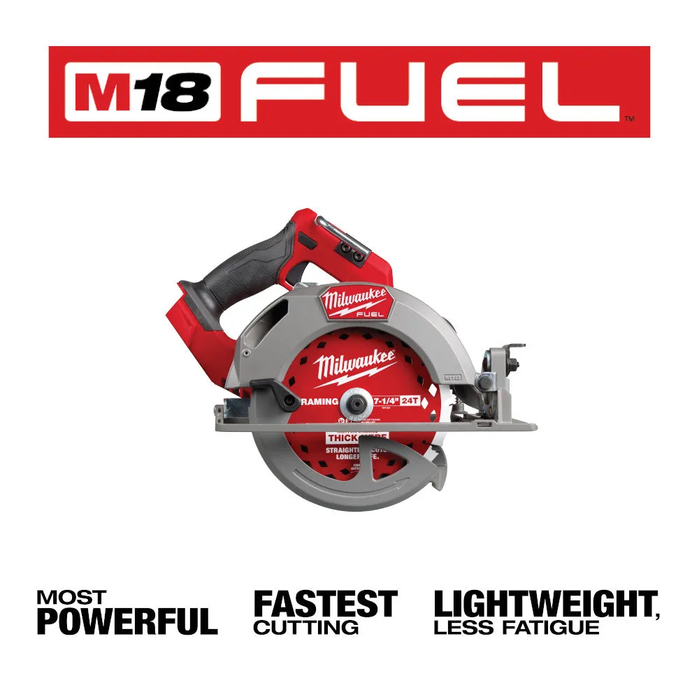 Milwaukee 2834-20TK M18 FUEL 18V 7-1/4" Circular Saw w/ Thick Kerf blade