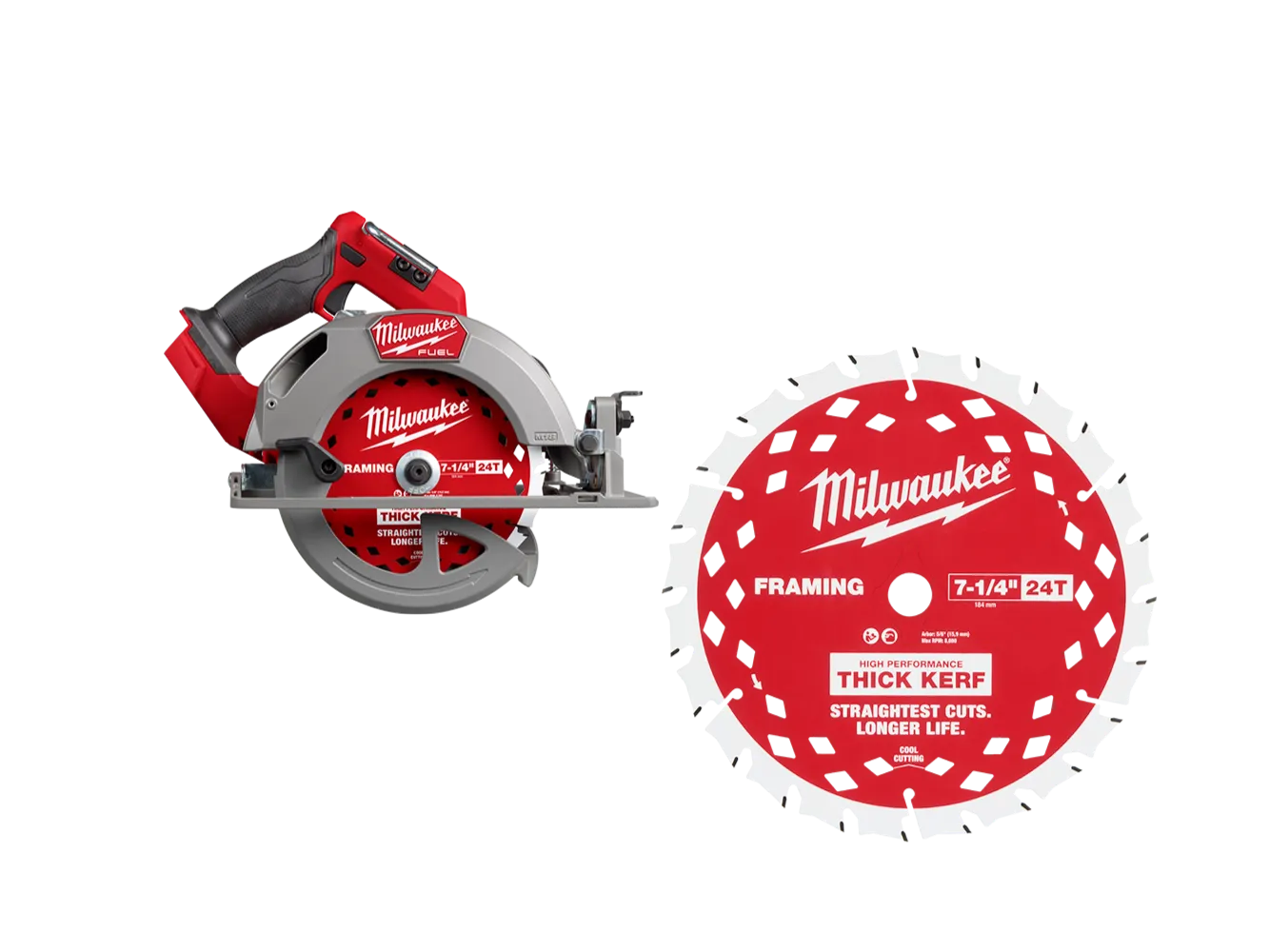 Milwaukee 2834-20TK M18 FUEL 18V 7-1/4" Circular Saw w/ Thick Kerf blade