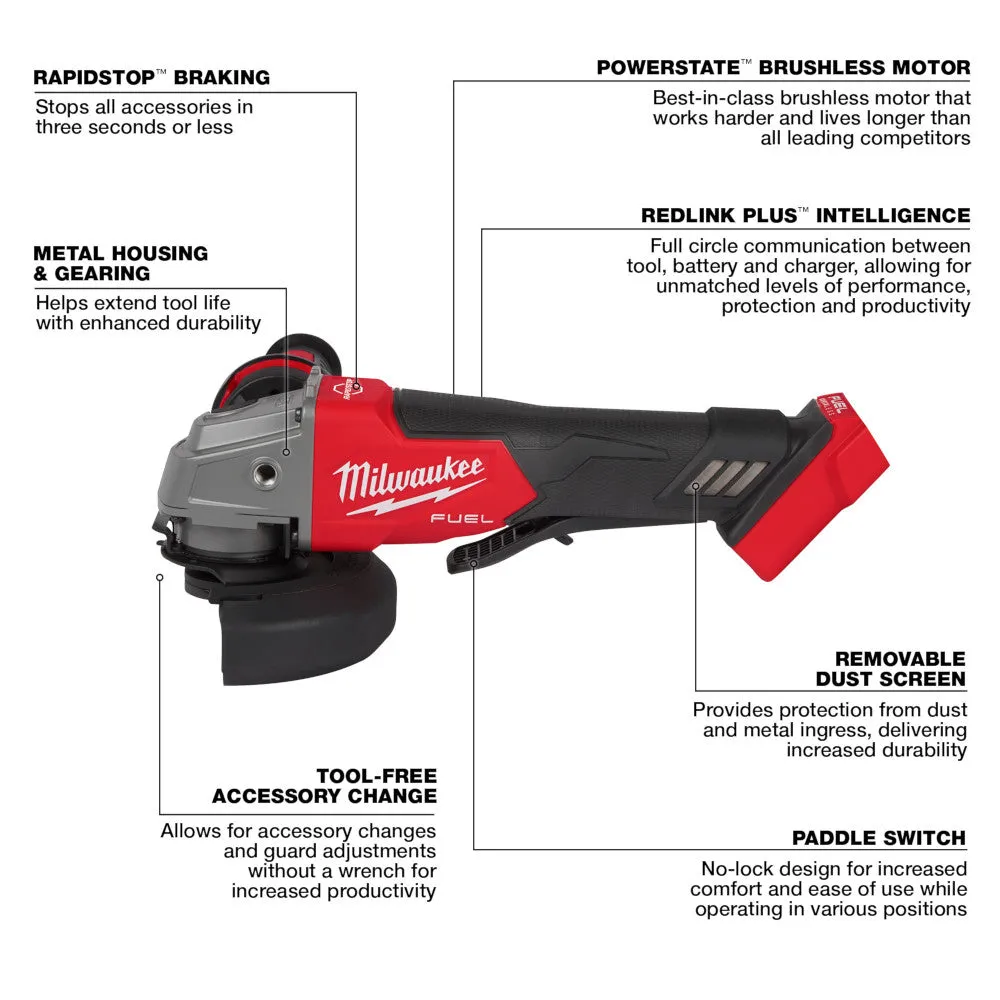 Milwaukee 2880-80 M18 FUEL 18V 4-1/2" / 5" Braking Grinder - Recon - Bare Tool