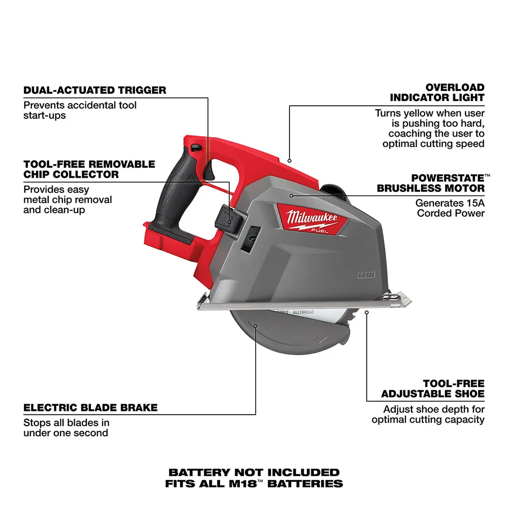 Milwaukee 2982-80 M18 FUEL 18V  8" Metal Cutting Circular Saw - Bare Tool, Recon