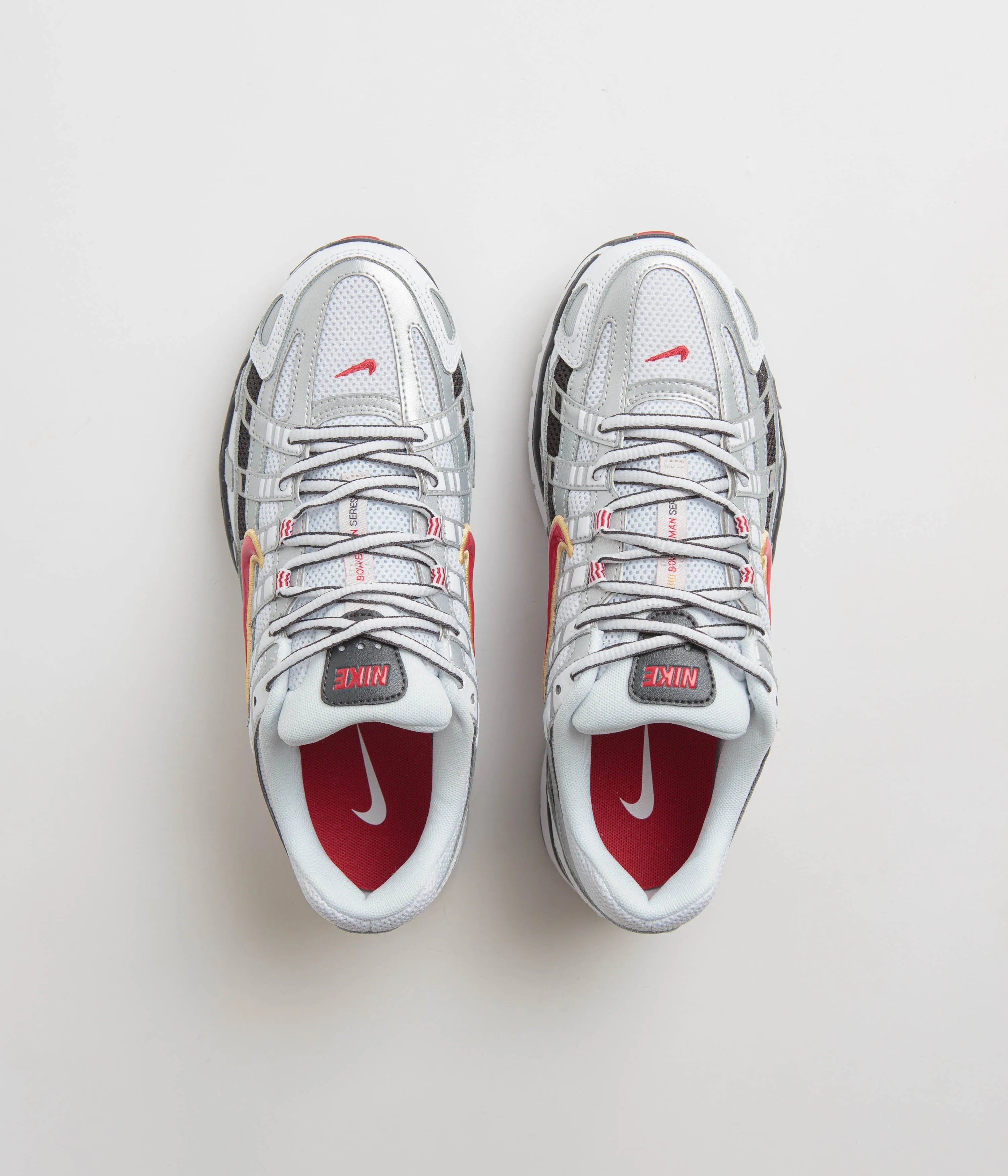 Nike Womens P-6000 Shoes - White / Varsity Red - Metallic Platinum