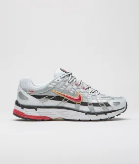 Nike Womens P-6000 Shoes - White / Varsity Red - Metallic Platinum