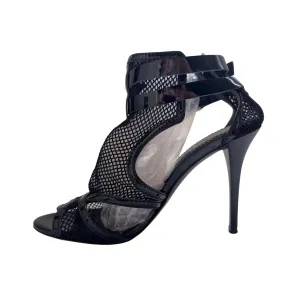 Pierre Balmain Black Leather Heel With Ankle Strap