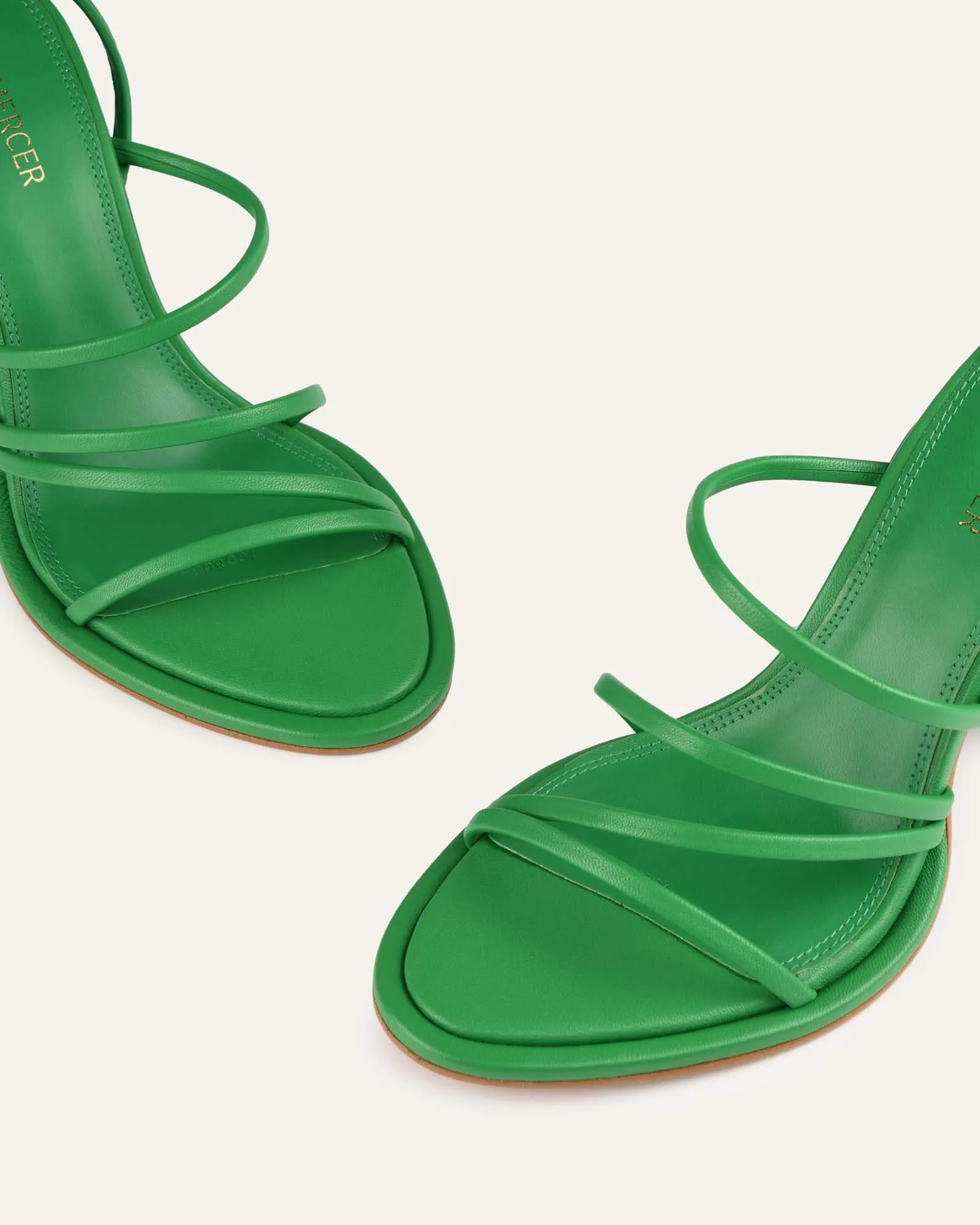 PIP HIGH HEEL SANDALS EMERALD GREEN LEATHER