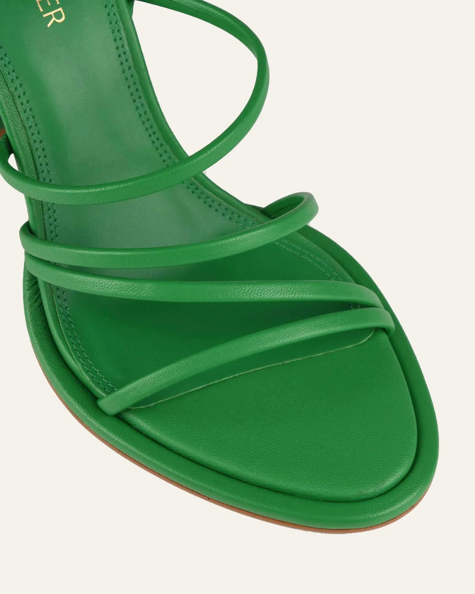 PIP HIGH HEEL SANDALS EMERALD GREEN LEATHER