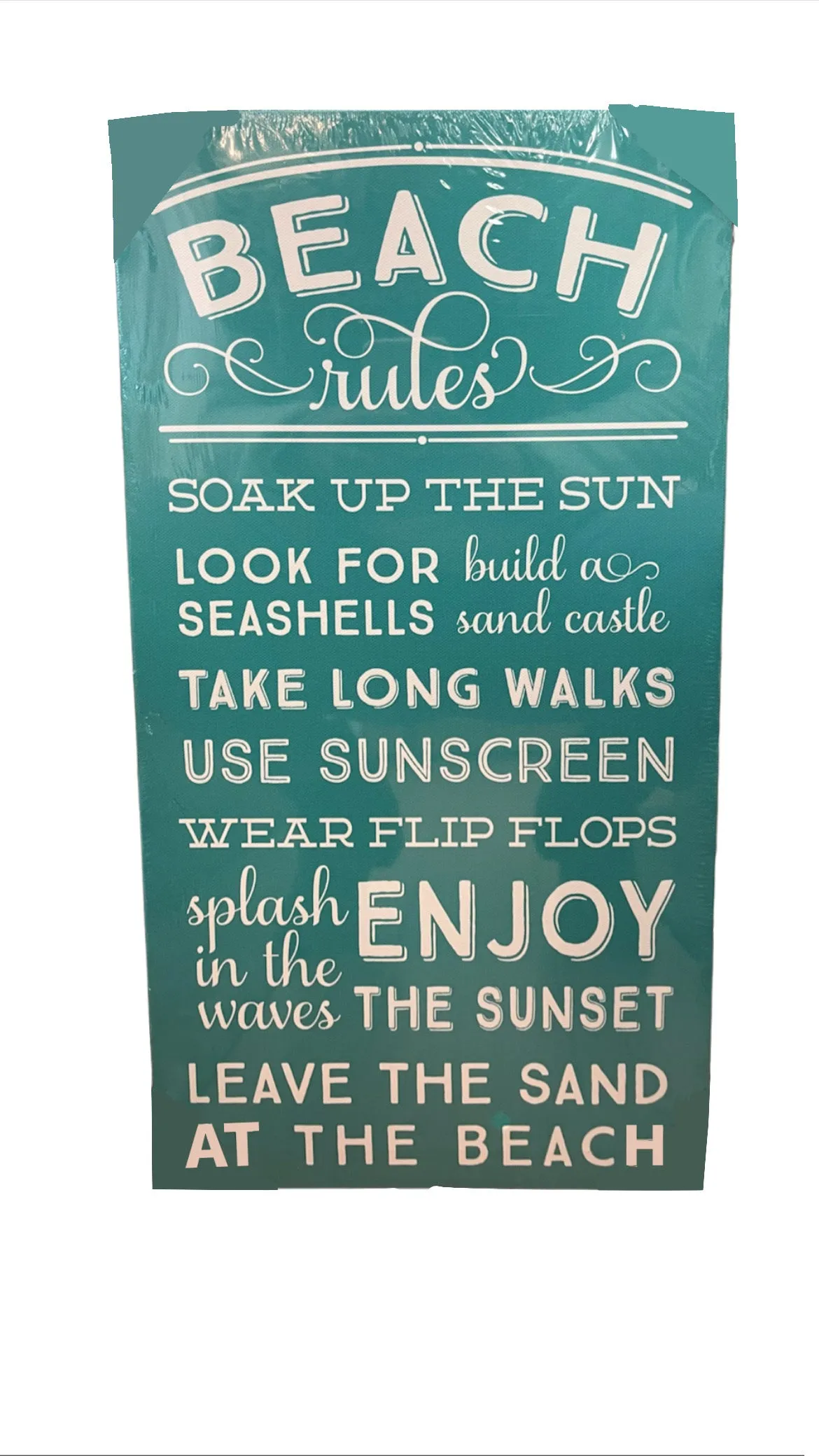 "Beach Rules" Canvas Sign