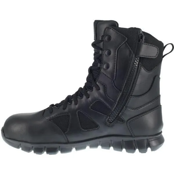 Reebok RB8807 Men's Sublite Cushion 8" Composite Toe Waterproof Boot With Side Zipper - Black