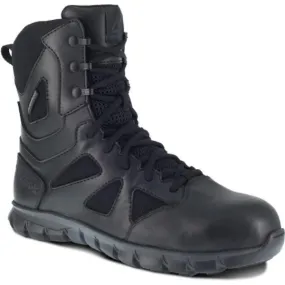 Reebok RB8807 Men's Sublite Cushion 8" Composite Toe Waterproof Boot With Side Zipper - Black