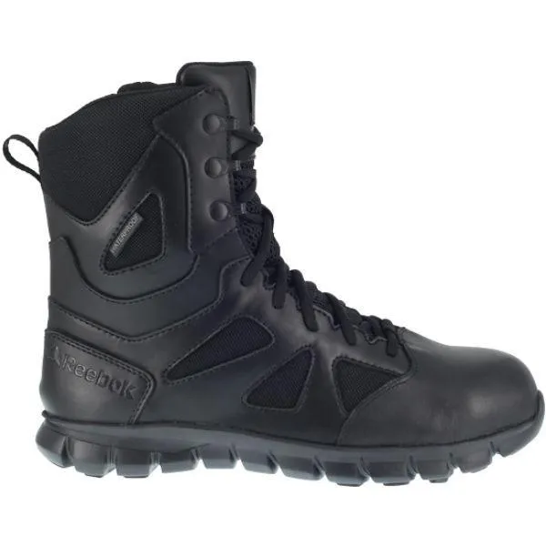 Reebok RB8807 Men's Sublite Cushion 8" Composite Toe Waterproof Boot With Side Zipper - Black