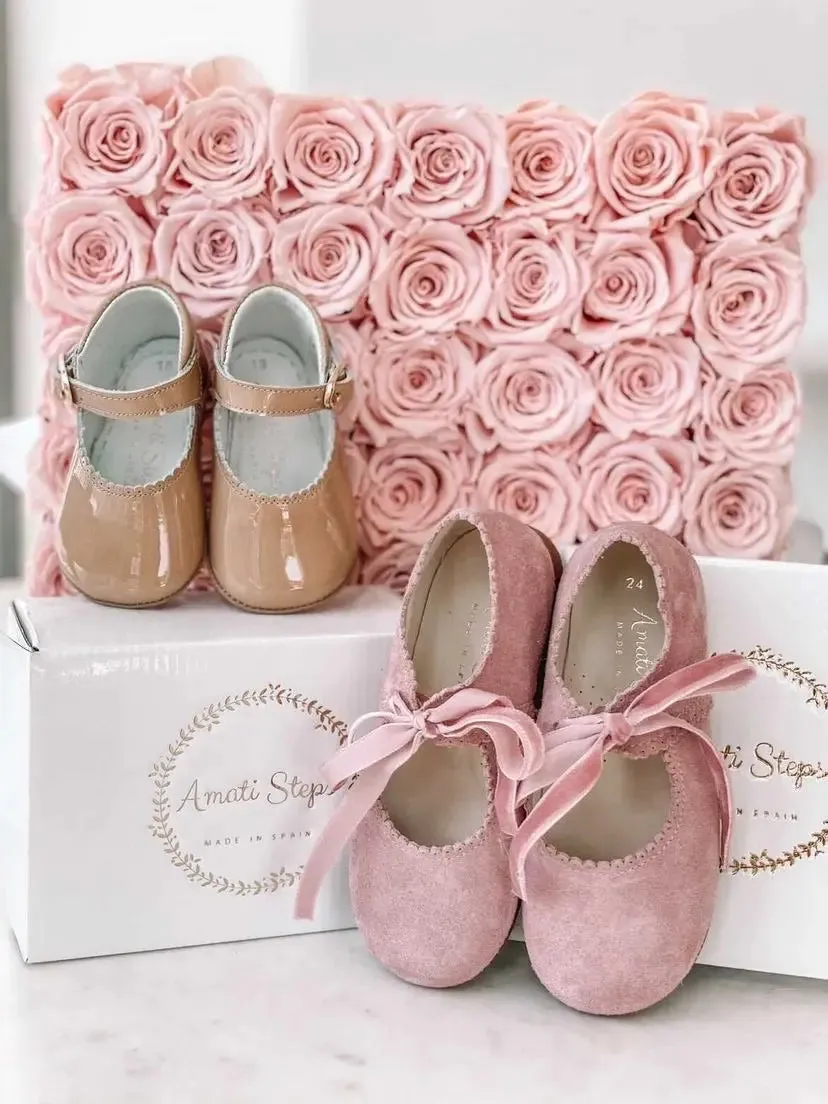 Rosa- Pink Suede Mary Jane Shoes