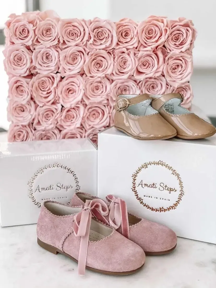 Rosa- Pink Suede Mary Jane Shoes