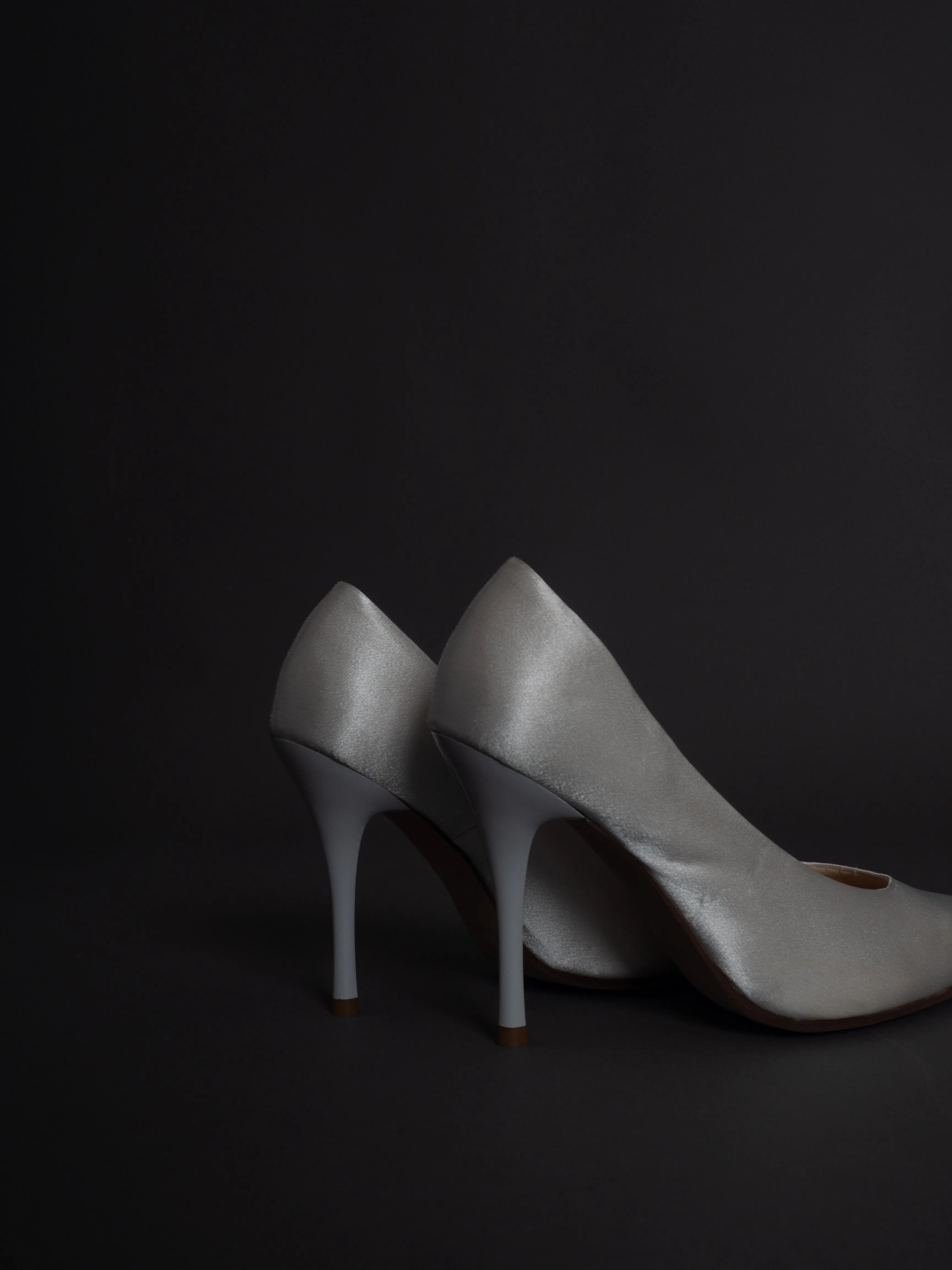 satin wrapped style up heels / 白花(ivory)