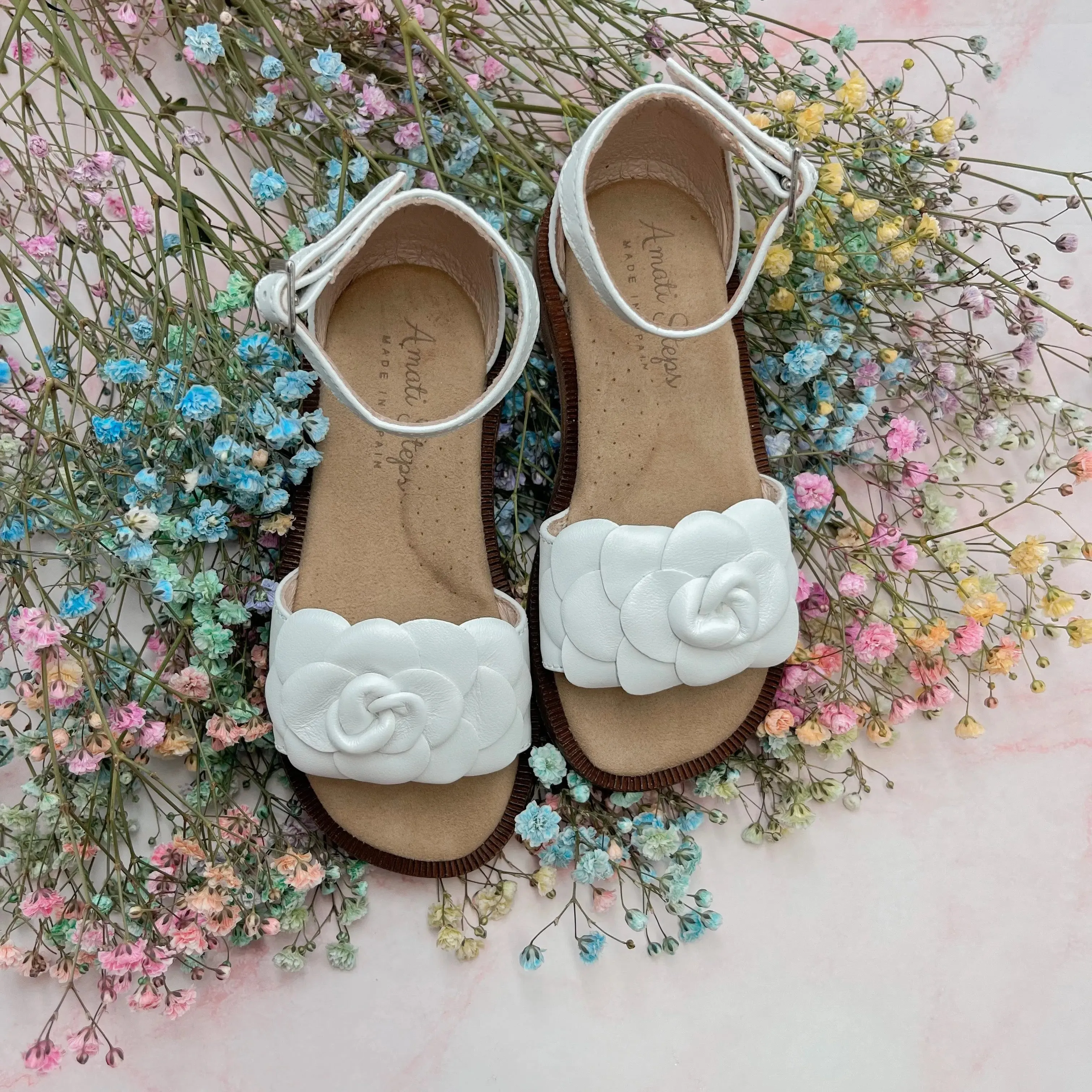 Seraphina- White Leather Sandals