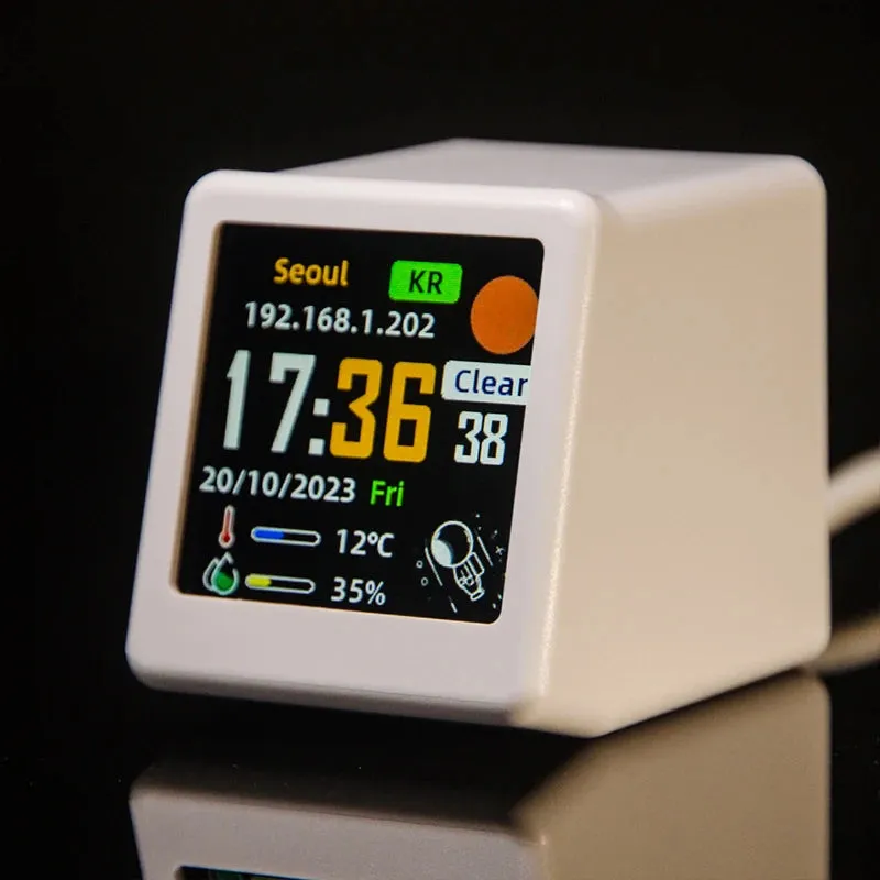 Smart Mini Wifi Weather Station and Clock - Cute and geeky. Fun Gifts!