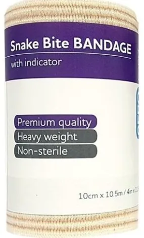 SNAKE BITE BANDAGE WITH COMPRESSION INDICATOR EXTRA LONG 10.5M x 10CM WIDTH