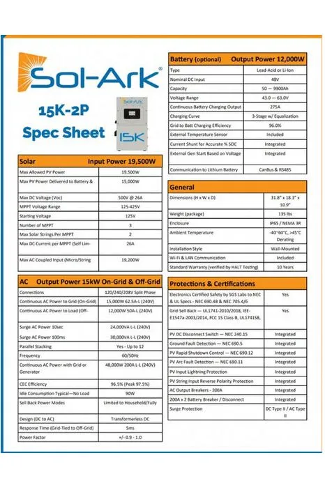 Sol-Ark 15K 120/240/208V 48V [All-In-One] Pre-Wired Hybrid Solar Inverter | 10-Year Warranty