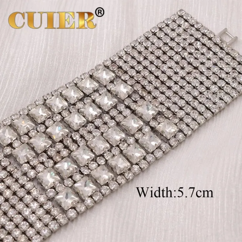 Sparkling Rhinestone Crystal Square Bracelet for Drag Queens