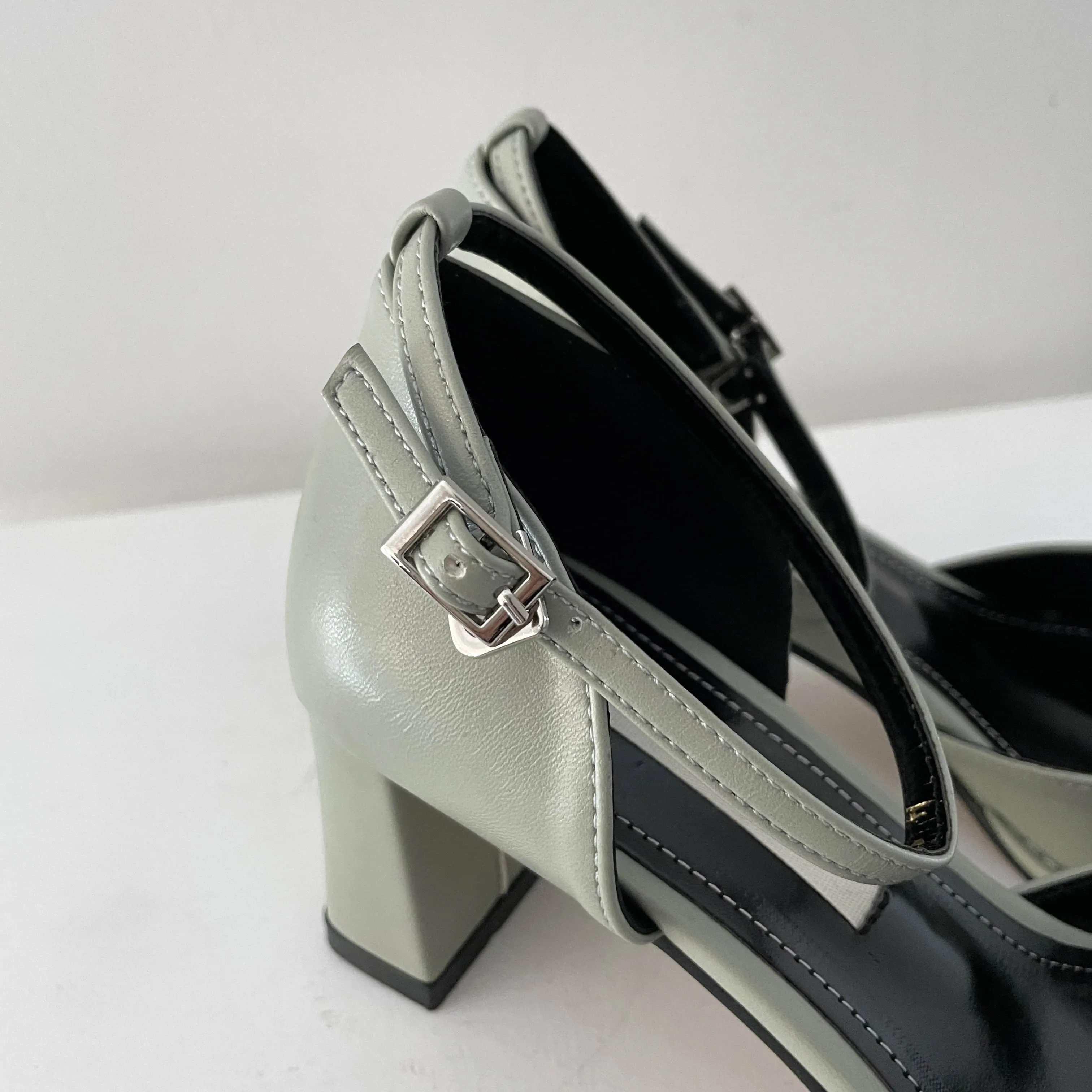 Square Mary Jane Mid Heels