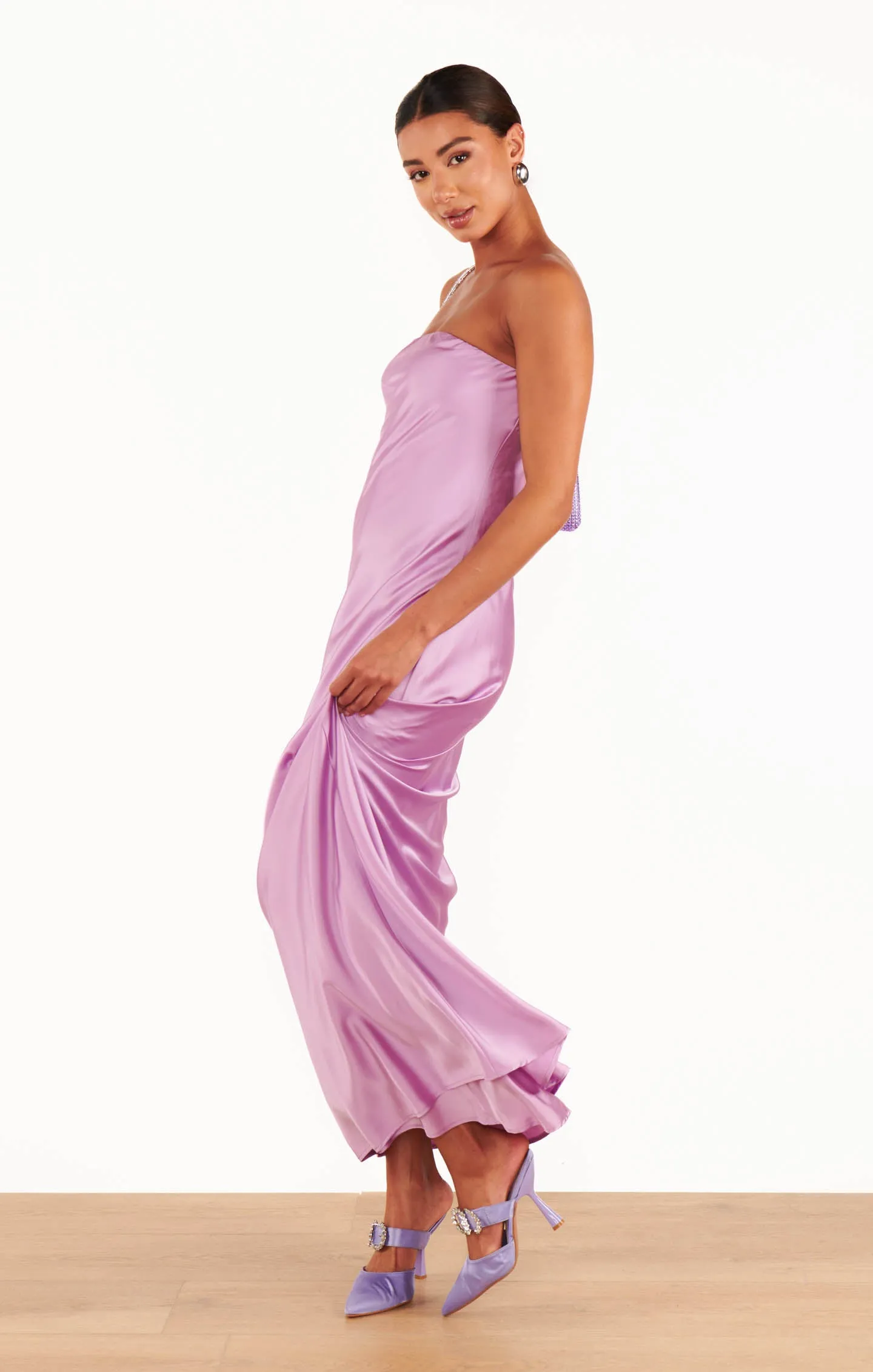 Taylor Tube Dress ~ Lilac Luxe Satin