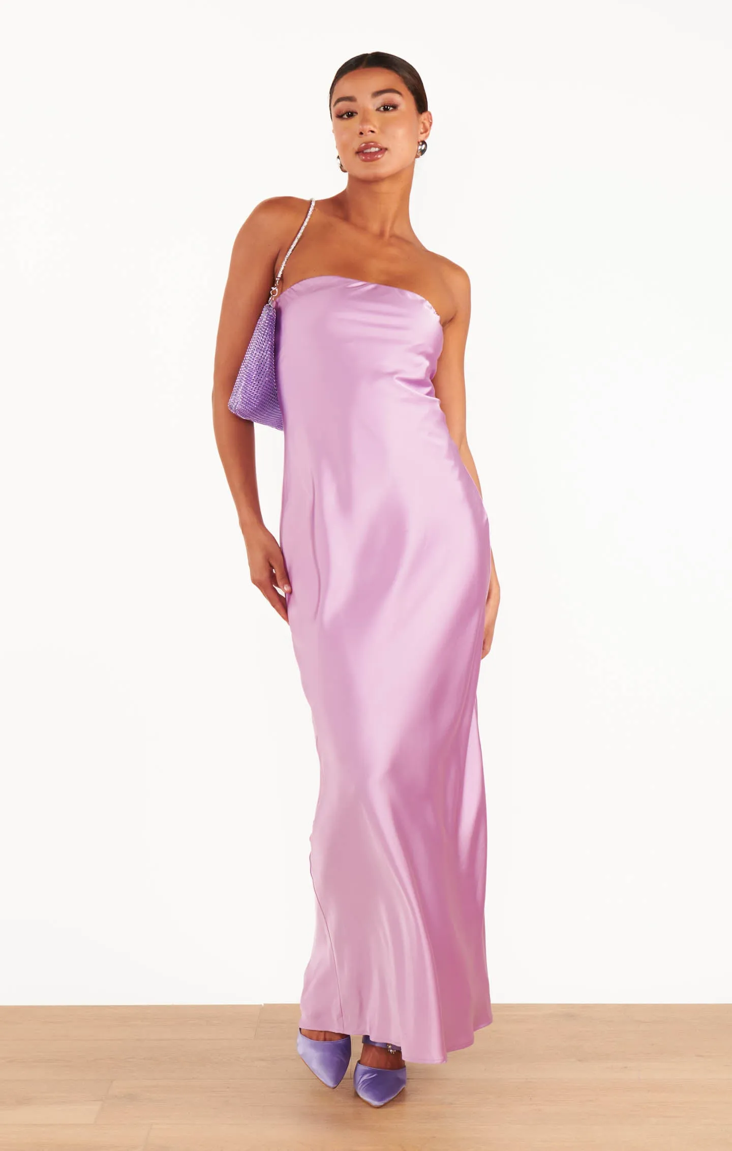 Taylor Tube Dress ~ Lilac Luxe Satin