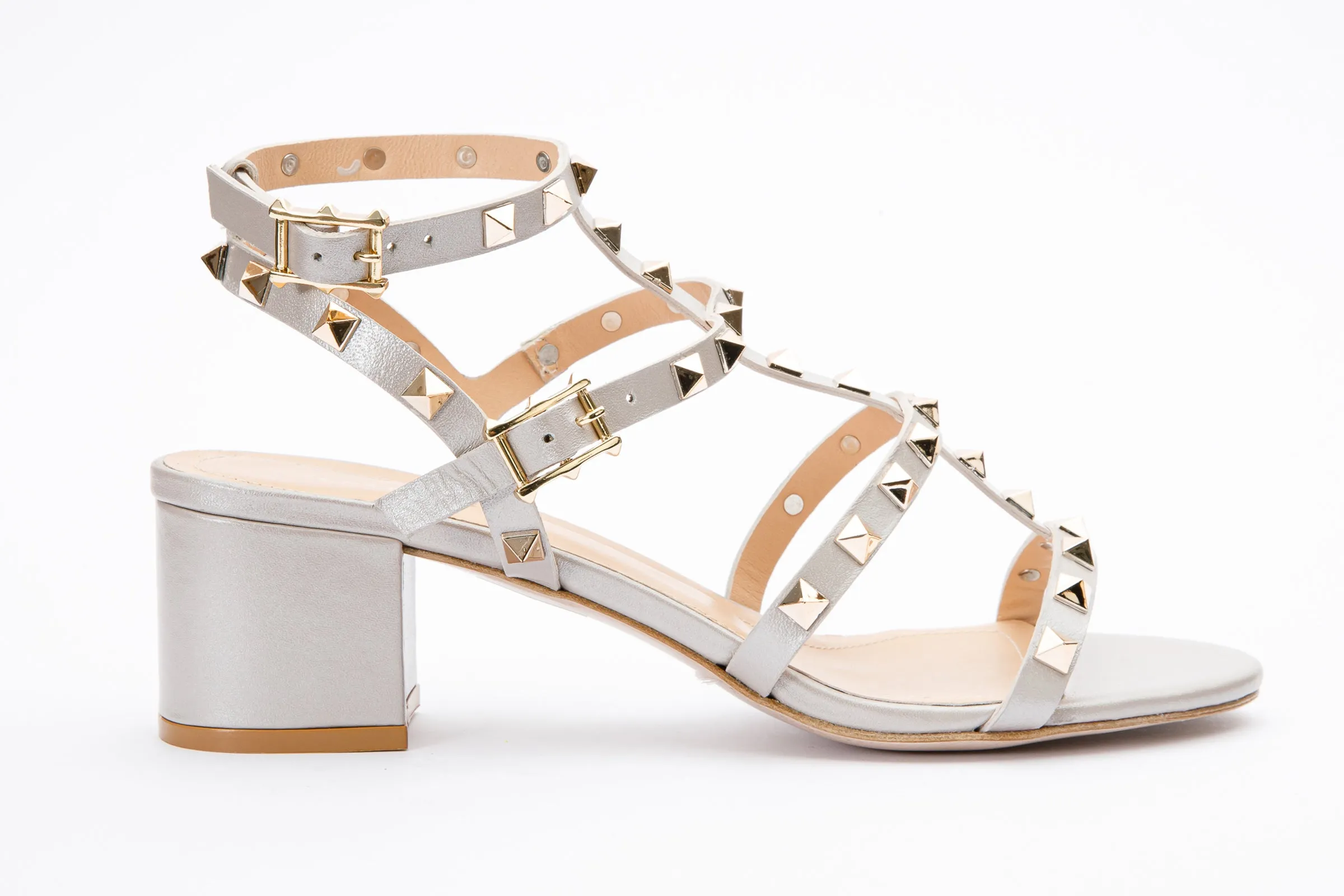 The Nejapa Beige Leather Multi Strap Women Sandal