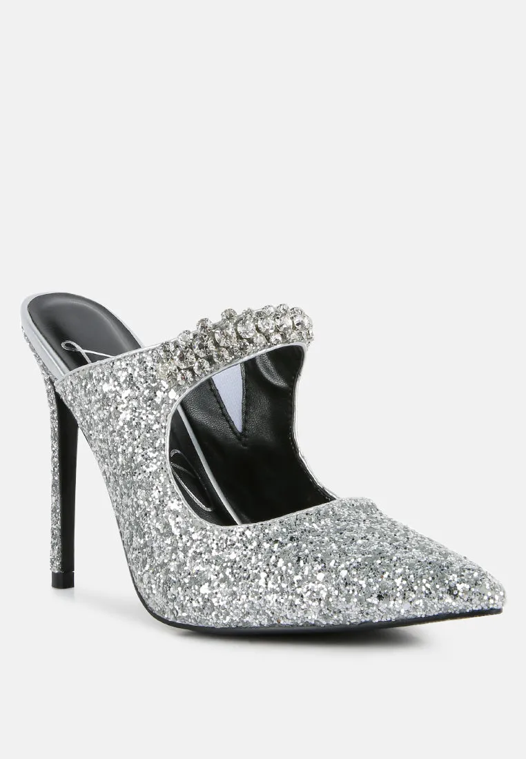 Twinklet Glitter Diamante Embellished Stilettos